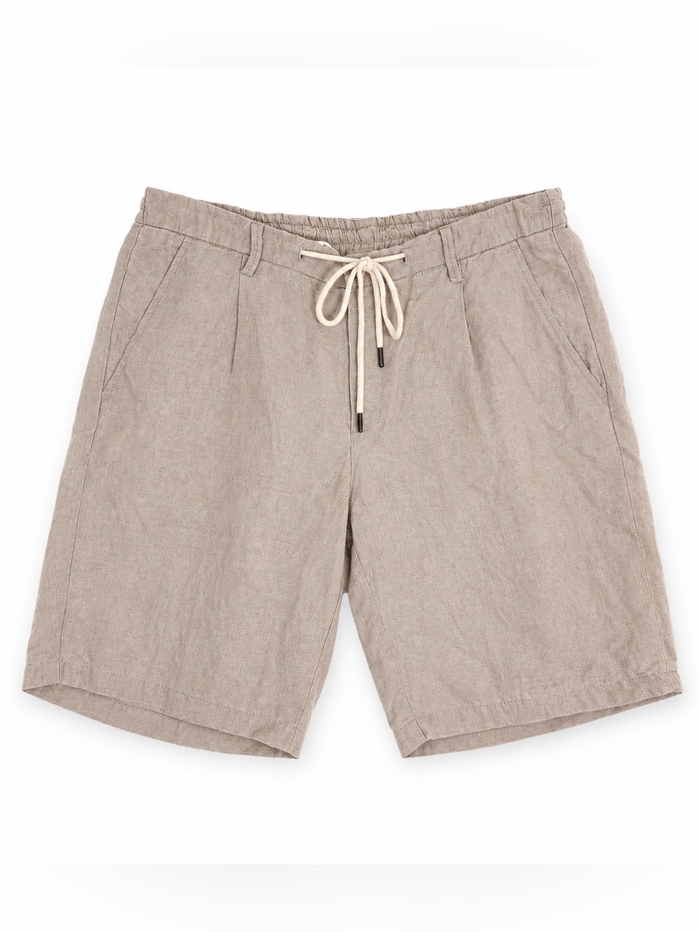 BOGGI Milano Men's Drawstring Linen Shorts Beige Size 48 (US 32-33) Italian